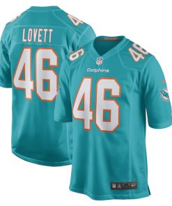 John Lovett Miami Dolphins Nike Game Player Jersey - Aqua