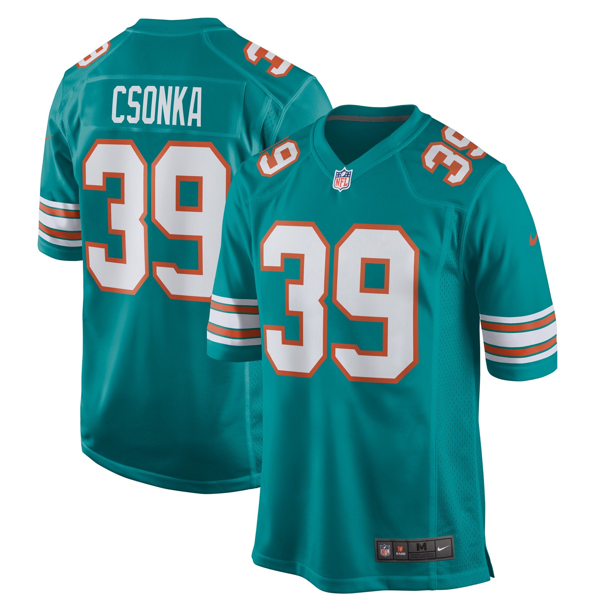 Larry Csonka Miami Dolphins Nike Retired Player Jersey - White/Aqua - Image 4
