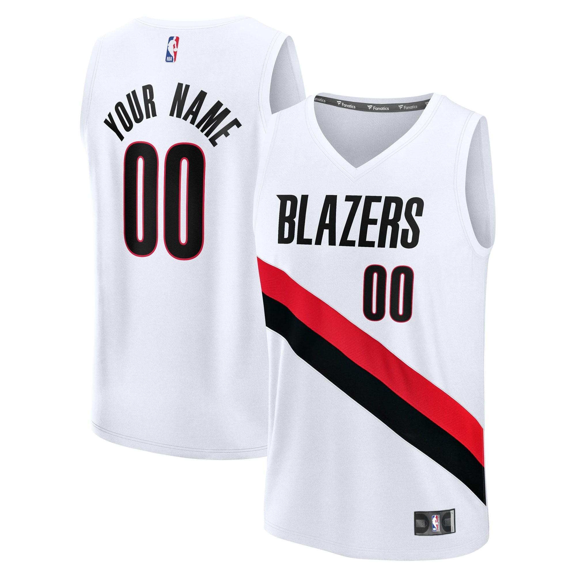 Portland Trail Blazers Fast Break Replica Custom Jersey - Icon Edition - Black/White - Image 6