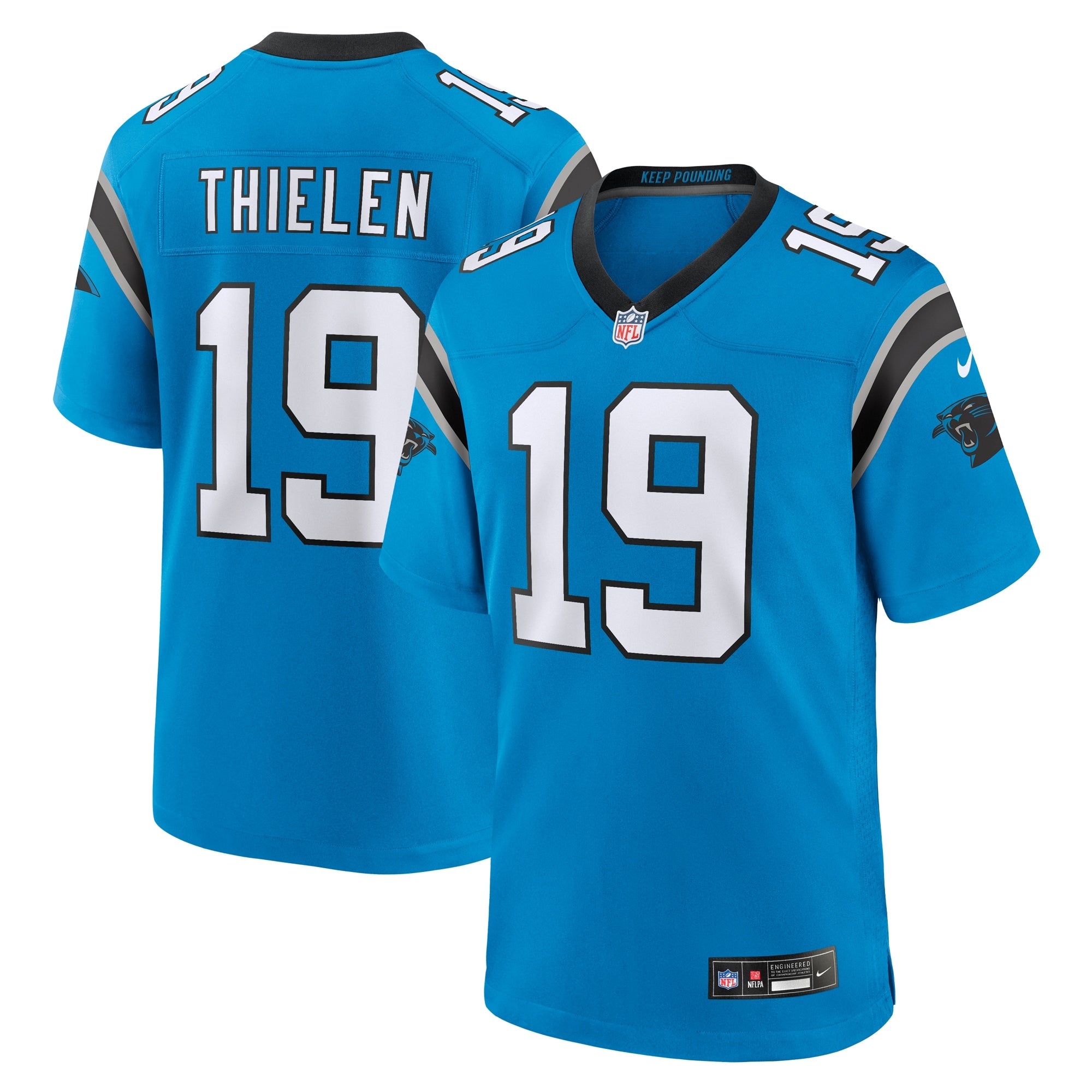 Adam Thielen Carolina Panthers Nike Game Player Jersey - Black/Blue - Image 6