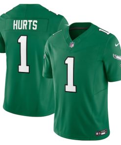 Alternative view of Jalen Hurts Philadelphia Eagles Nike Vapor F.U.S.E. Limited Jersey - Kelly Green/Black/Green/White
