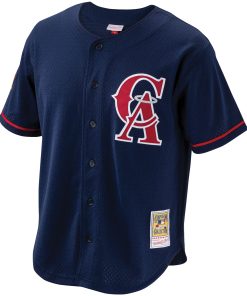 Alternative view of Bo Jackson California Angels Cooperstown Collection Mesh Batting Practice Button-Up Jersey - Navy
