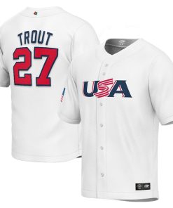 Mike Trout USA Baseball Youth 2023 World Baseball Classic Replica Player Jersey - White