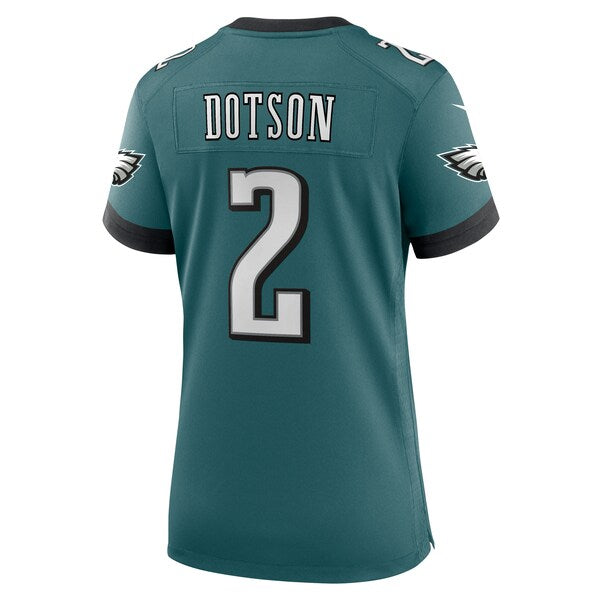 Jahan Dotson Philadelphia Eagles Nike Women's Team Game Jersey - Midnight Green - Image 3