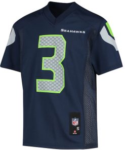 Alternative view of Russell Wilson Seattle Seahawks Youth Replica Player Jersey - College Navy