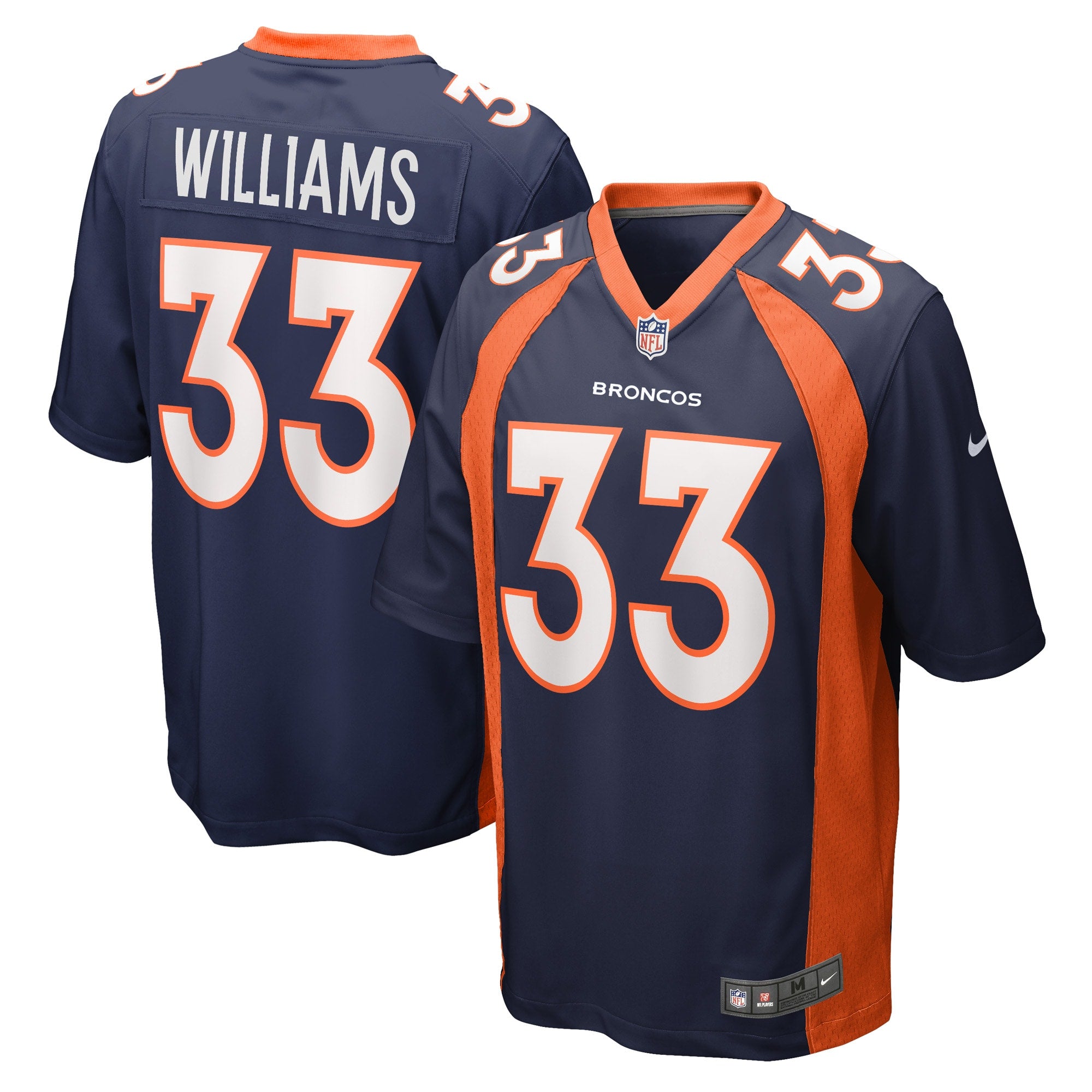 Javonte Williams Denver Broncos Nike Player Game Jersey - Orange/Navy - Image 6