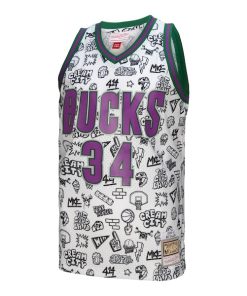 Alternative view of Ray Allen Milwaukee Bucks 2000/01 Swingman Jersey - White