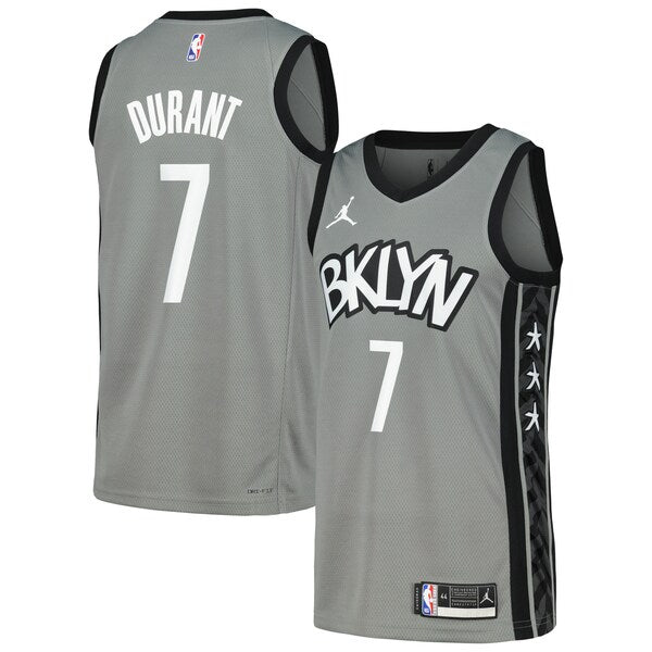 Kevin Durant Brooklyn Nets Nike Swingman Player Jersey - Statement Edition - Gray/Blue - Image 6