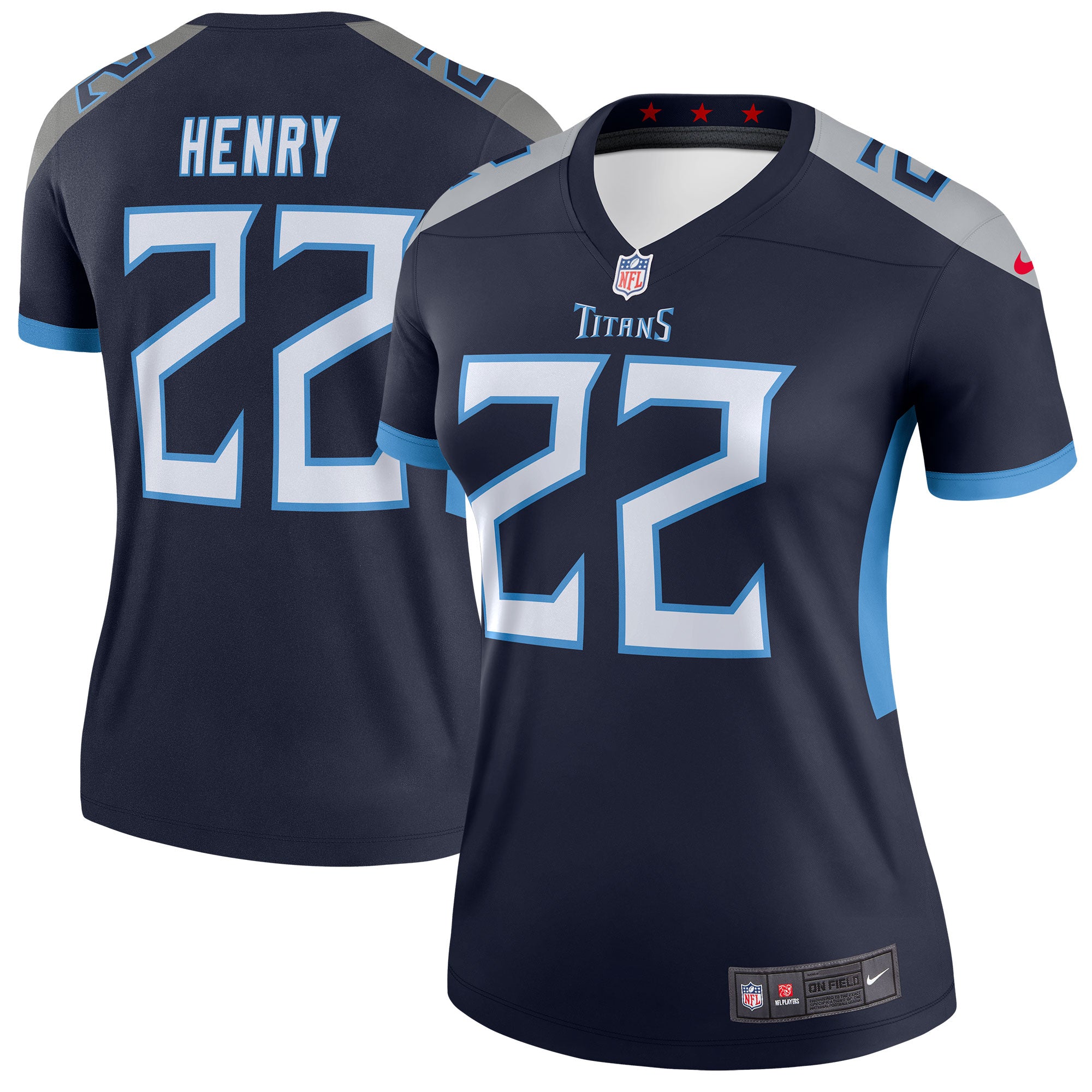 Derrick Henry Tennessee Titans Nike Women's Oilers Throwback Legend Jersey - Light Blue/Navy - Image 3