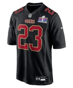 Alternative view of Christian McCaffrey San Francisco 49ers Nike Super Bowl LVIII Carbon Fashion Game Player Jersey - Black