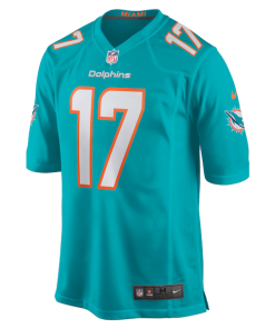 Alternative view of Jaylen Waddle Miami Dolphins Nike Game Player Jersey - Aqua