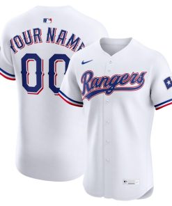 Texas Rangers Nike Home Elite Custom Jersey - White