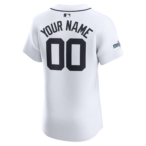 Detroit Tigers Nike Home Elite Custom Patch Jersey - White - Image 3