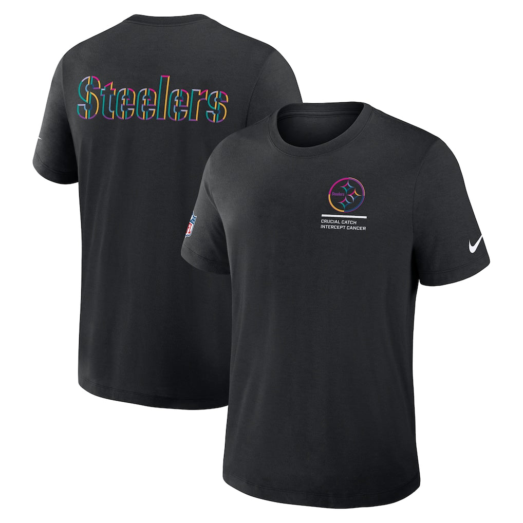 Pittsburgh Steelers Nike 2025 NFL Crucial Catch Tri-Blend Dri-FIT T-Shirt - Black