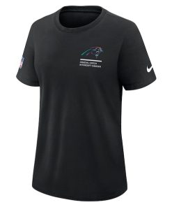 Alternative view of Carolina Panthers Nike Women's 2025 NFL Crucial Catch Tri-Blend Dri-FIT T-Shirt - Black