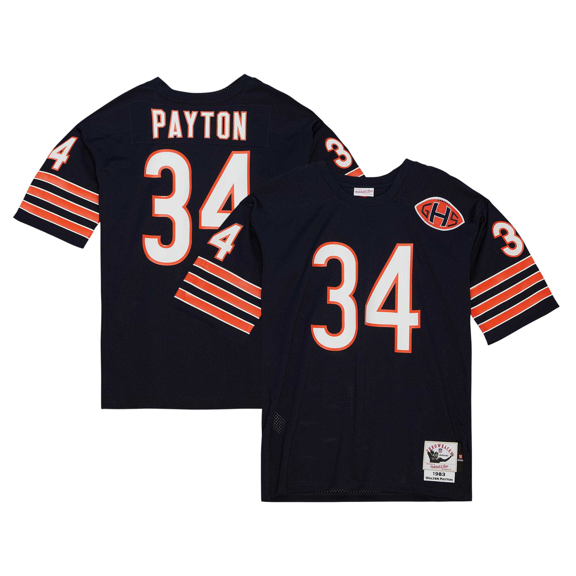 Walter Payton Chicago Bears 1985 Authentic Throwback Retired Player Jersey - White/Navy - Image 5