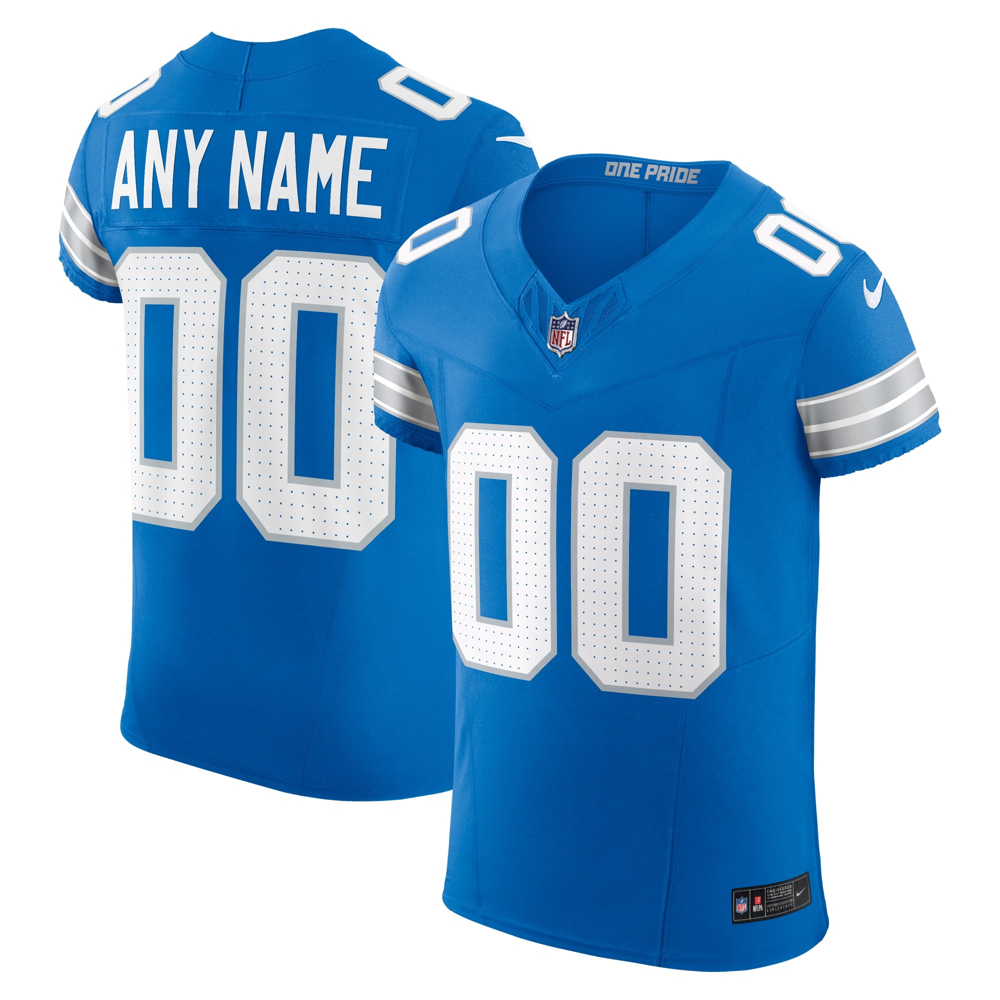 Detroit Lions Nike Alternate Vapor F.U.S.E. Elite Custom Jersey - Black/Blue - Image 6