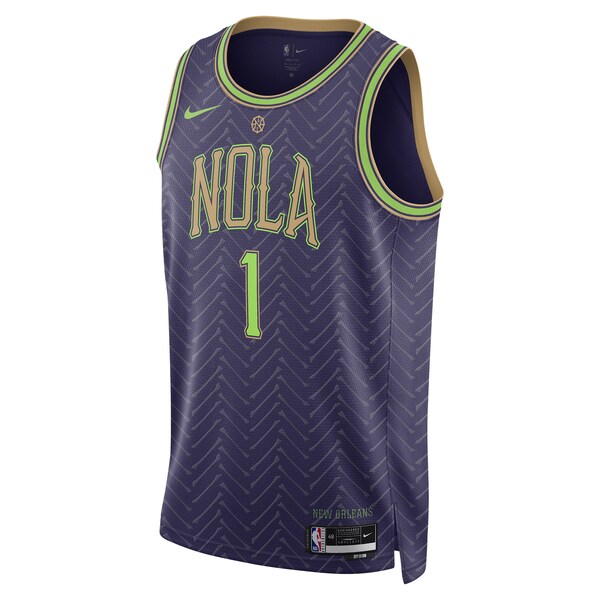 Zion Williamson New Orleans Pelicans Nike Unisex 2024/25 Swingman Player Jersey - City Edition - Purple - Image 2