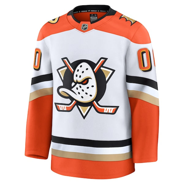 Anaheim Ducks Away Premium Custom Jersey - White - Image 2