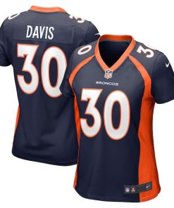 Alternative view of Terrell Davis Denver Broncos Nike Women's Retired Player Jersey - Navy/Orange