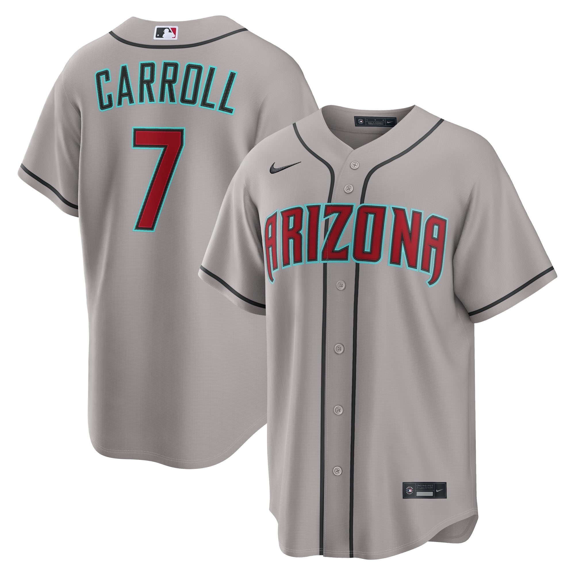 Corbin Carroll Arizona Diamondbacks Nike Alternate Replica Jersey - Black/Crimson/Gray - Image 8