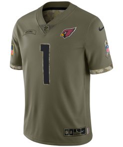 Alternative view of Kyler Murray Arizona Cardinals Nike 2022 Salute To Service Limited Jersey - Olive
