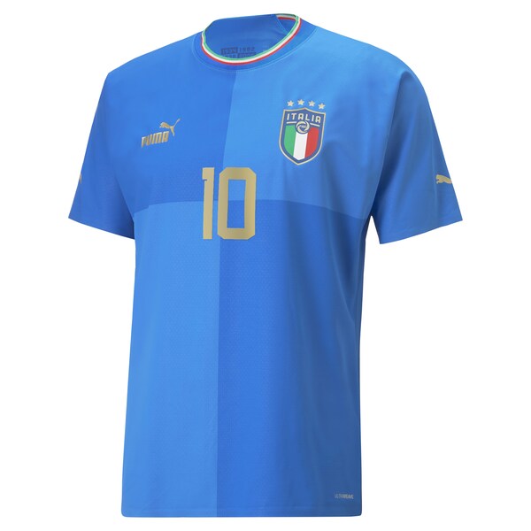 Lorenzo Insigne Italy National Team Puma 2022/23 Home Authentic Player Jersey - Blue - Image 2