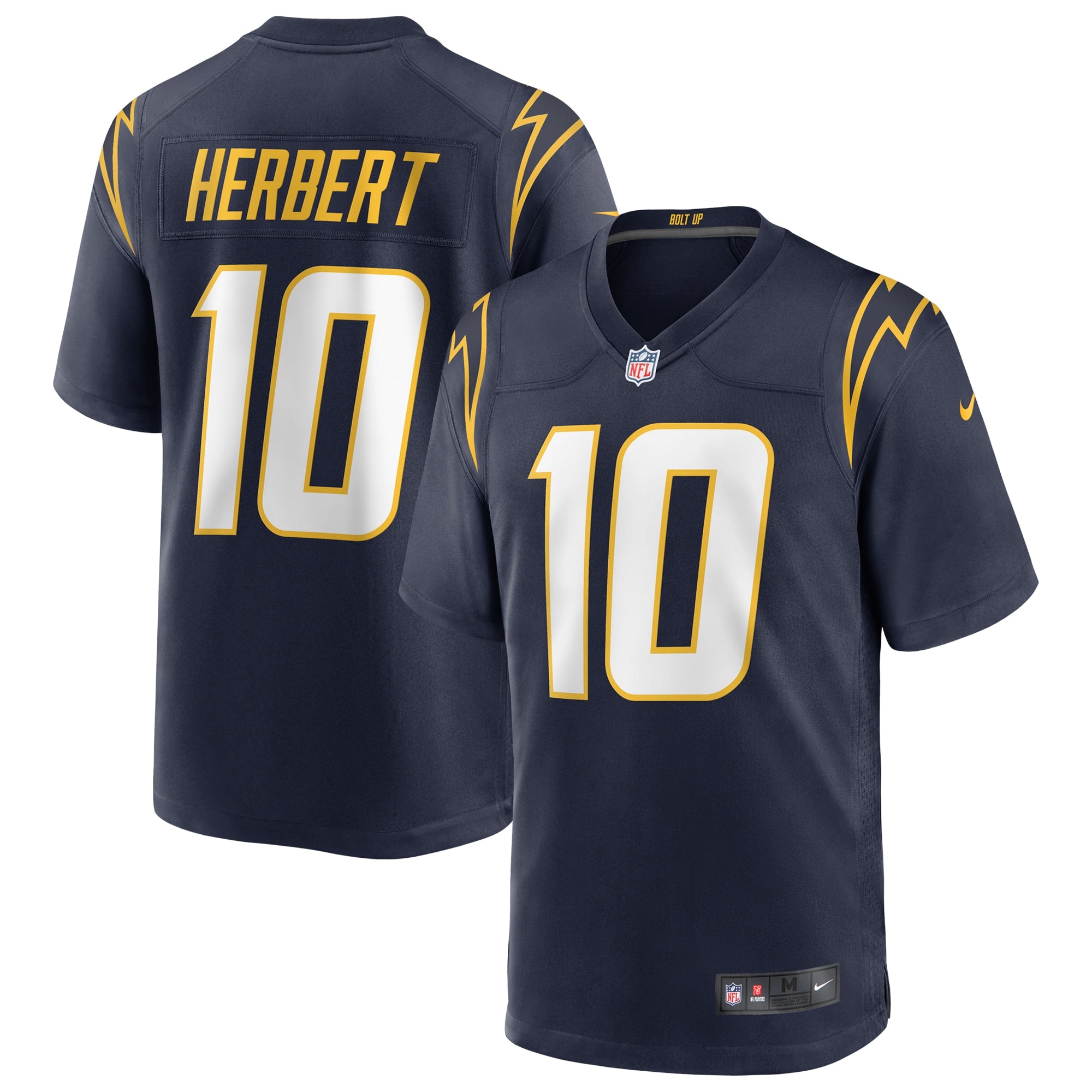 Justin Herbert Los Angeles Chargers Nike Game Jersey - White/Navy/Royal - Image 7