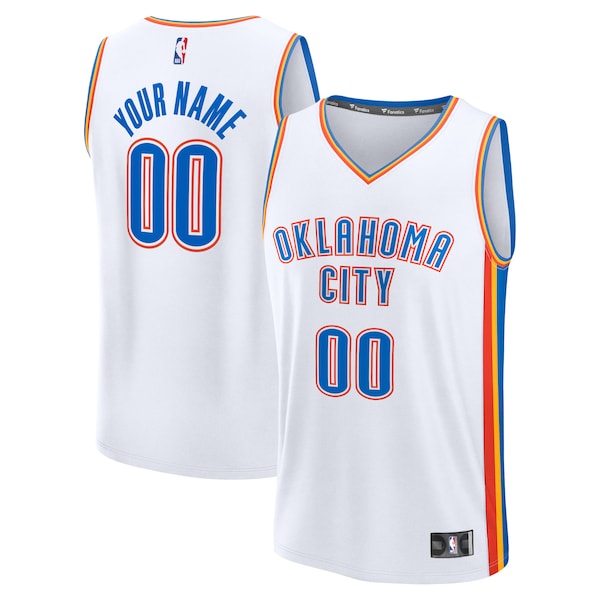 Oklahoma City Thunder Fast Break Custom Jersey - Association Edition - White