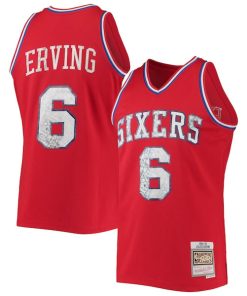 Julius Erving Philadelphia 76ers 1982/83 Hardwood Classics NBA 75th Anniversary Diamond Swingman Jersey - Red