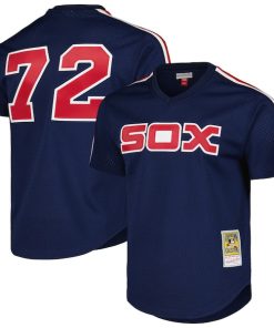 Carlton Fisk Chicago White Sox Cooperstown Collection Mesh Batting Practice Jersey - Navy