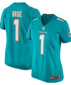 Number 1 Bride Miami Dolphins Nike Women's Game Jersey - Aqua