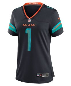 Alternative view of Tua Tagovailoa Miami Dolphins Nike Women's 2025 Rivalries Collection Game Jersey - Pitch Blue