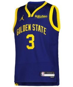 Alternative view of Jordan Poole Golden State Warriors Youth 2022/23 Swingman Jersey - Navy - Statement Edition