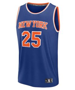 Alternative view of Mikal Bridges New York Knicks  Youth Fast Break Replica Player Jersey - Blue - Icon Edition