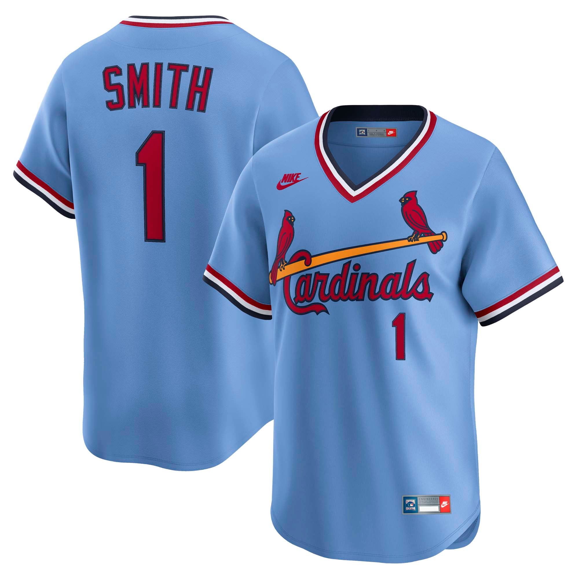 Ozzie Smith St. Louis Cardinals Nike Throwback Cooperstown Collection Limited Jersey - White/Blue - Image 6