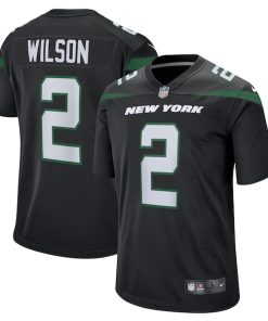 Alternative view of Zach Wilson New York Jets Nike Alternate Game Jersey - Black/Green/White