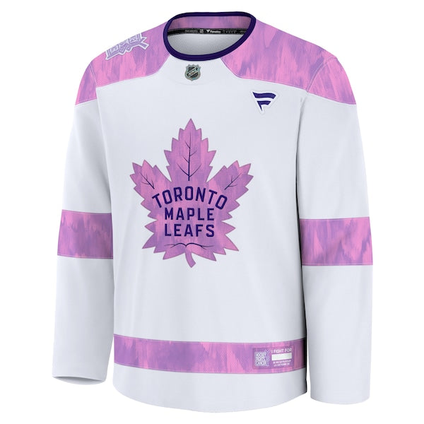 Toronto Maple Leafs 2024 Hockey Fights Cancer Practice Jersey - White - Image 2