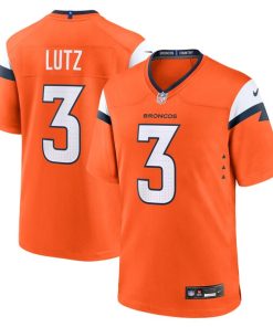 Alternative view of Wil Lutz Denver Broncos Nike Team Game Jersey -  Orange