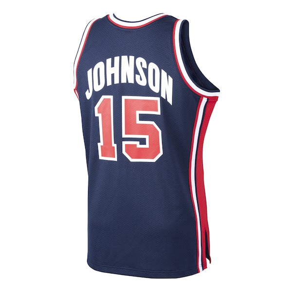 Magic Johnson USA Basketball 1992 Dream Team Authentic Jersey - Navy - Image 3