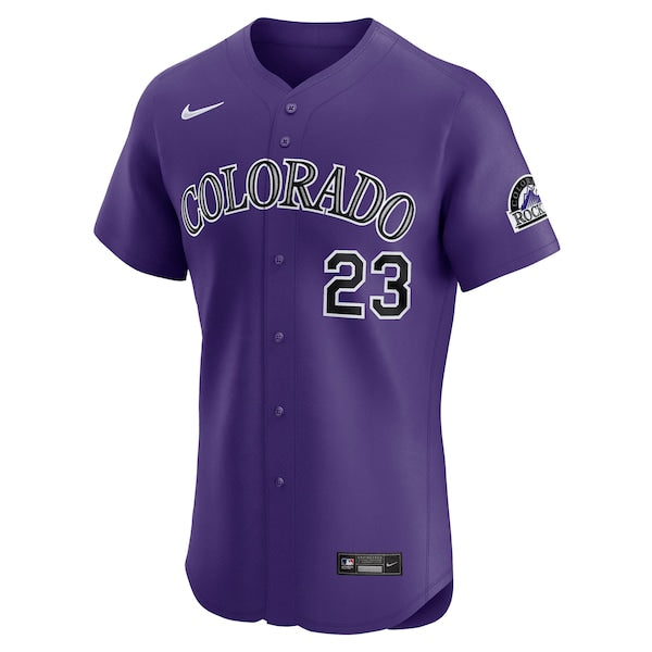 Kris Bryant Colorado Rockies Nike Alternate Elite Player Jersey - Purple/White - Image 3