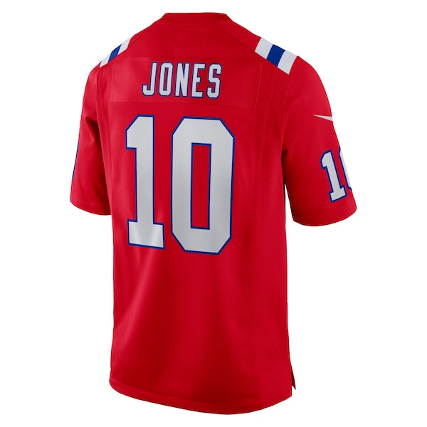 Mac Jones New England Patriots Nike Alternate Game Jersey - Red - Image 3
