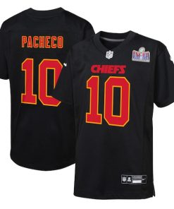 Isiah Pacheco Kansas City Chiefs Nike Youth Super Bowl LVIII Patch Carbon Fashion Game Jersey - Black