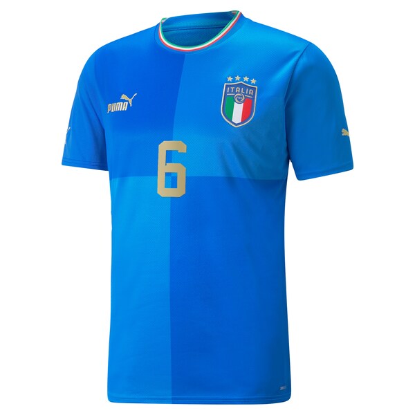 Marco Verratti Italy National Team Puma 2022/23 Home Replica Player Jersey - Blue - Image 2