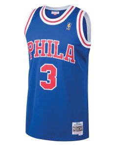 Alternative view of Allen Iverson Philadelphia 76ers 1996/97 Hardwood Classics Swingman Jersey - Royal