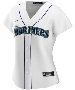 Alternative view of Seattle Mariners Nike Women's Home Replica Custom Jersey - White