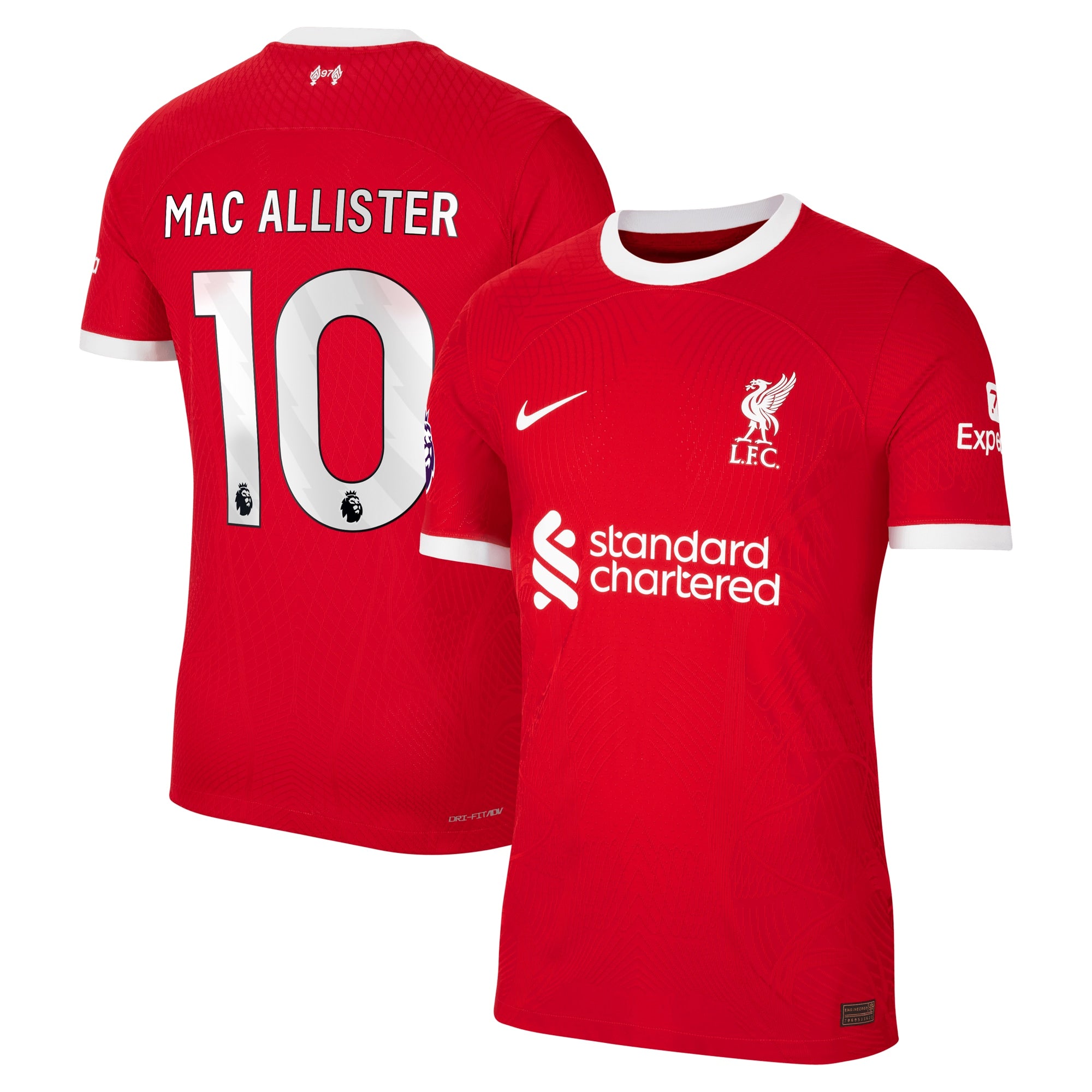 Alexis Mac Allister Liverpool Nike 2023/24 Away Authentic Player Jersey - White/Red - Image 6