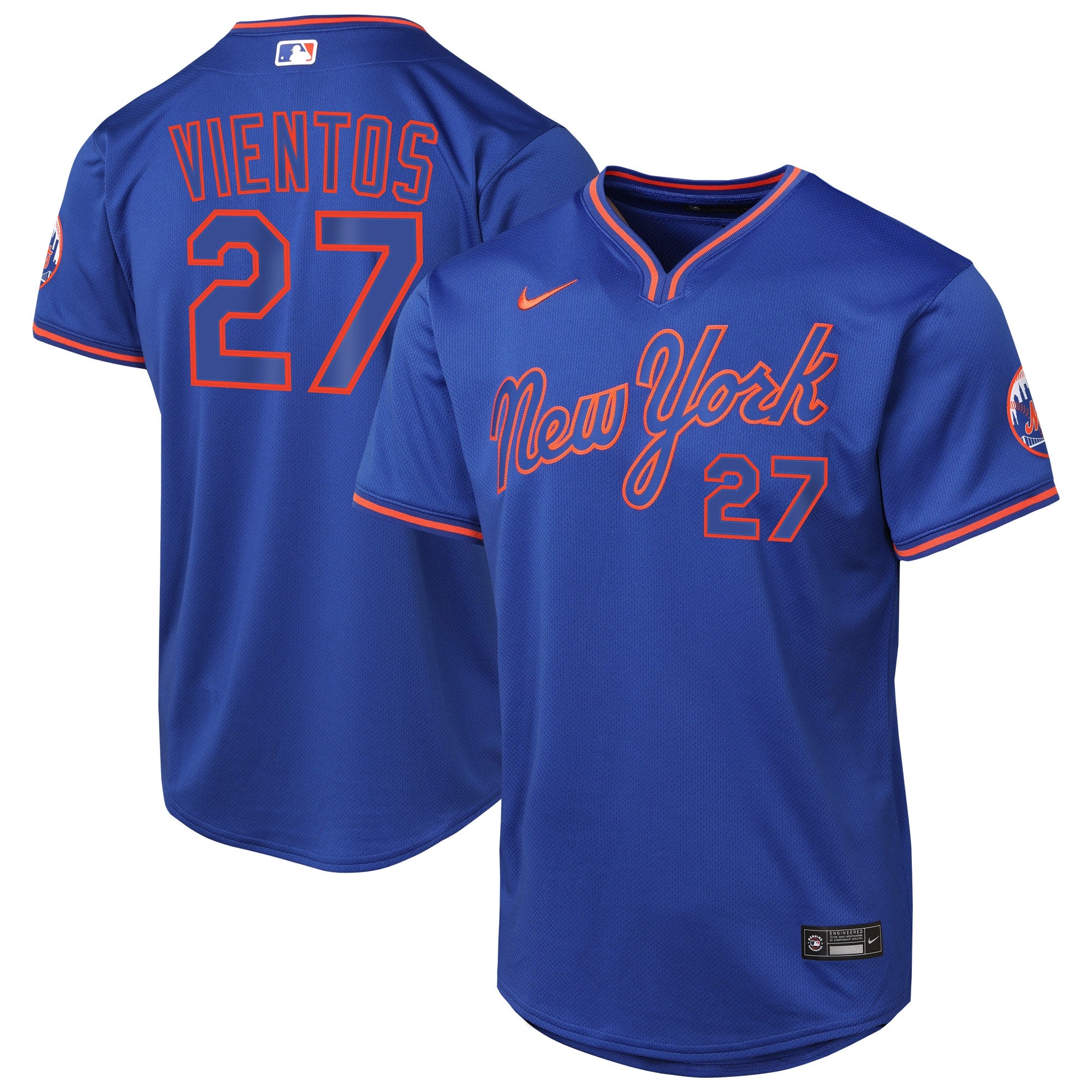 Mark Vientos New York Mets Nike Youth Road Limited Jersey?ยจC Gray/Royal - Image 6