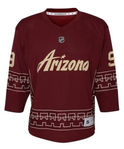 Alternative view of Clayton Keller Arizona Coyotes Youth Alternate 2022/23 Replica Player Jersey - Garnet