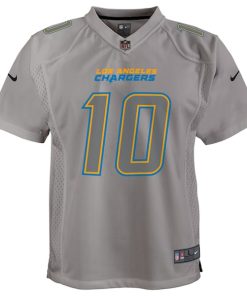 Alternative view of Justin Herbert Los Angeles Chargers Nike Youth Atmosphere Game Jersey - Gray